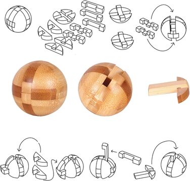 Дерев&39яна колекція з 9 предметів, дерев&39яні ігри-головоломки, дерев&39яна гра на спритність, логічні ігри, ігри на IQ, ігри на