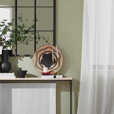 Вузький консольний столик SoBuy для коридору Консольні столики для вітальні, вінтажний металевий сервант, міцний дизайн ідеально підходить для меблів у коридорі, офісі натуральний та чорний, 120x80x20 см, FSB19-XL-Z Світлий натуральний та чорний 1208020 с