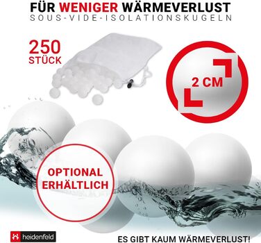 Контейнер для плити Heidenfeld SVS11 Sous Vide - дуже великий 32,0 x 26,5 x 20,0 см - Кришка - Стійка - Набір контейнерів - Повний комплект - Об'єм 11 л - Аксесуари для паличок Sous-Vide - Кухонний приладдя (Набір контейнерів)
