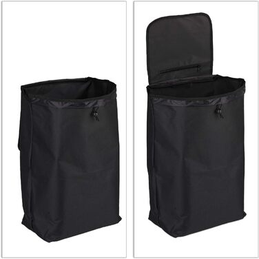 Сумка-візок для покупок Relaxdays, складана, 25 л, з колесами, витримує до 10 кг, розміри 91 x 40 x 30 см, чорна