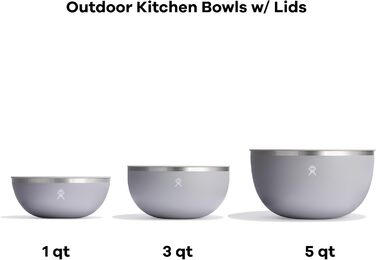 Ізольована миска для сервірування на відкритому повітрі Hydro Flask - Контейнер для їжі з нержавіючої сталі з кришкою - Camping Kitchen Essentials 3 Qt Surf Blue Surf 3 Qt 3 Qt