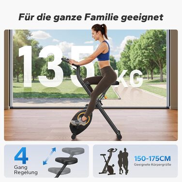 Велотренажер складаний MERACH Heimtrainer (жовтий)