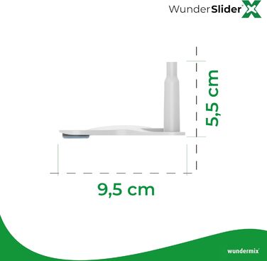 Глайди WunderSlider X для Thermomix TM6 & TM5 Розсувна дошка альтернатива Thermomix З магнітним кріпленням Невидимі слайдери, такі як ролетна дошка (біла) TM6 / TM5 біла