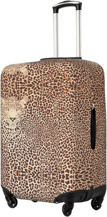 Чохол для валізи Леопардовий принт, міцний захист для багажу, підходить для валіз розміром 45.7 - 81.3 см, розмір XL, Чорний, X-Large