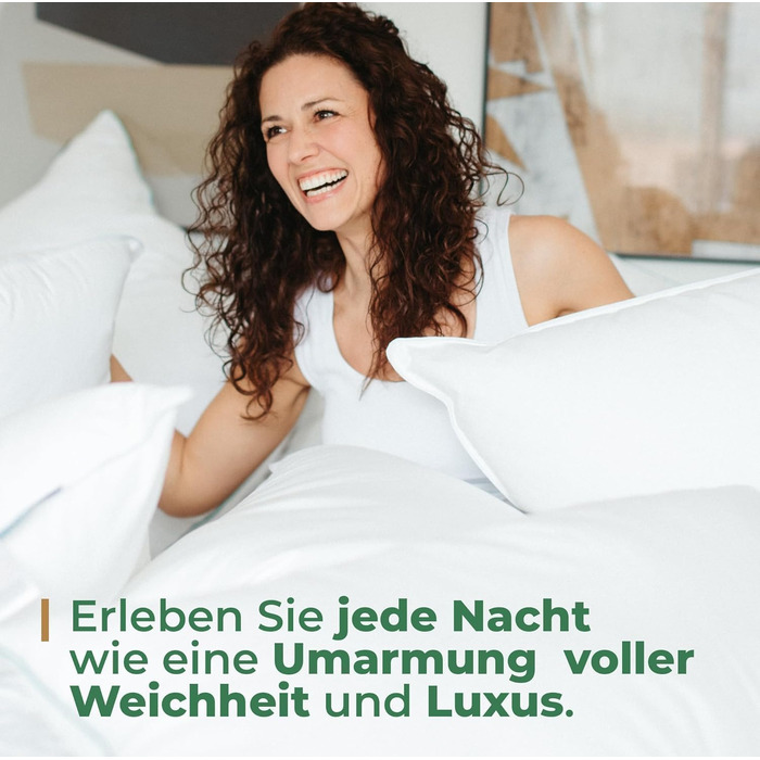 Подушка Пір'яна подушка Зроблено в Німеччині - Подушка з 100 пір'яним наповнювачем - Пір'яна подушка з бавовняним чохлом - Сертифі