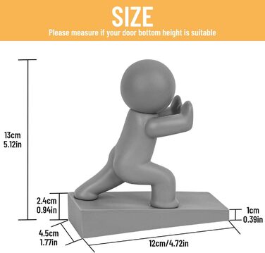 Симпатичний дверний обмежувач, декоративний обмежувач для дверей, захищає вашу підлогу (сірий, 1 упаковка) Сірий