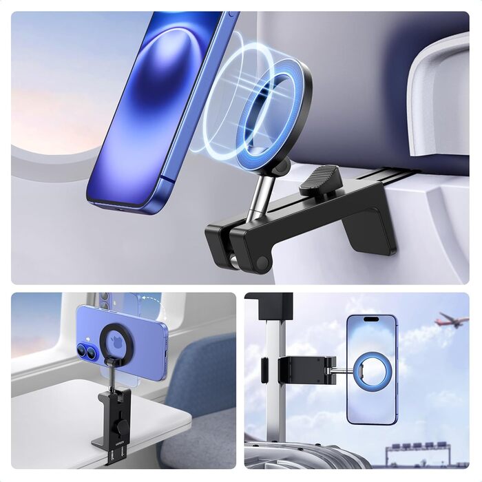 Тримач для мобільного телефону в літаку, 4 в 1 регульована підставка для мобільного телефону, дорожні гаджети для польоту на підно