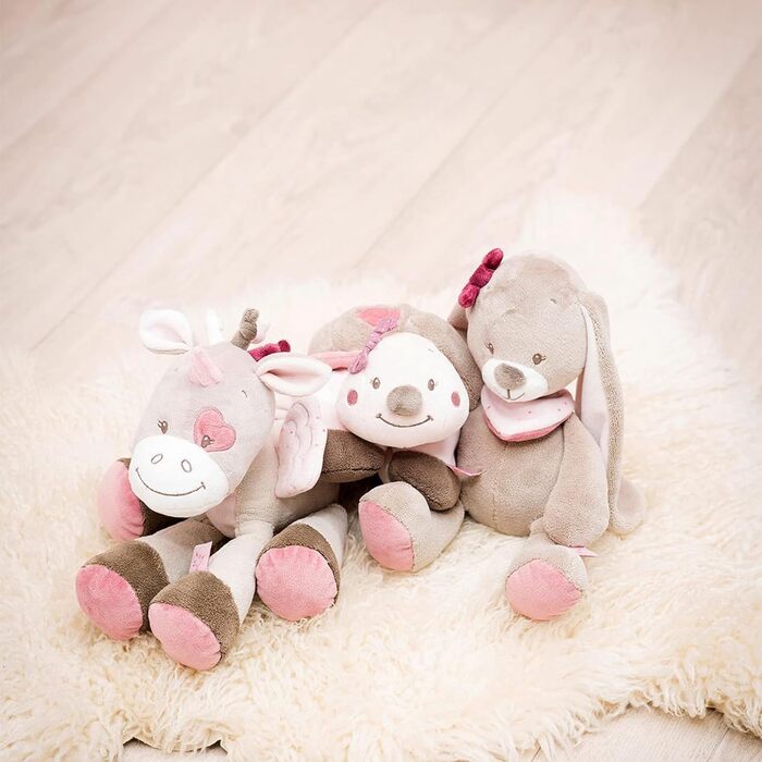 М'яка іграшка Nattou Кролик Ніна плюшева, 30 см рожево-бежева