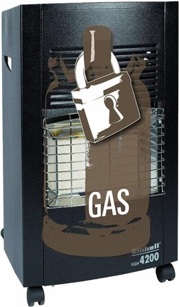 Керамічний газовий обігрівач Einhell KGH 4200 (вкл. регулятор тиску газу), чорний, 4200 Вт