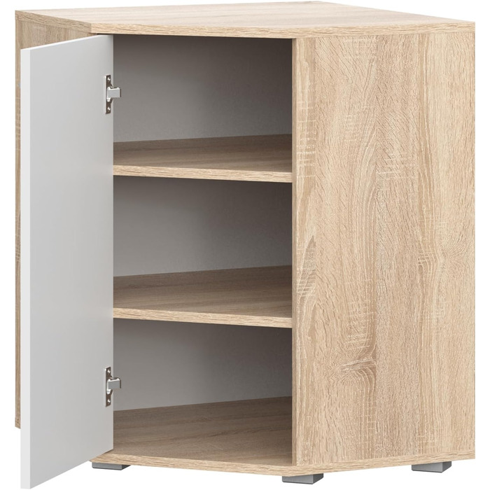 Комод FAUSKE - Місткий - Прямокутний - Дуб Сонома - Білий - Ширина 138 см, Висота 74 см, Глибина 34 см 138x74x34 см Дуб Сонома Білий