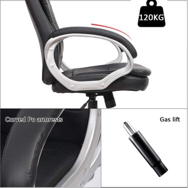 Ігрове крісло Melko Ергономічне офісне крісло чорного кольору Офісне гоночне крісло Настільне крісло Крісло керівника Ігрове крісло Геймерське крісло Гоночне спортивне крісло Обертове крісло Крісло для ПК Ігрове крісло