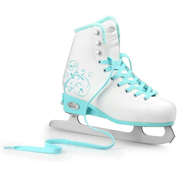 Регульовані ковзани SMJ Snowbella для жінок та дівчат, класичні ковзани, білі/м&39ятні Розміри 31-34, 35-38, 39-42 L (39-42)
