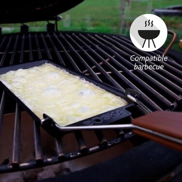 Міні раклет для двох Чайні свічки - Функціональний дизайн Темне дерево зі шпателем Прокат ласощів з плавленим сиром або овочами гриль Букове дерево, 2 Persons Vienna -