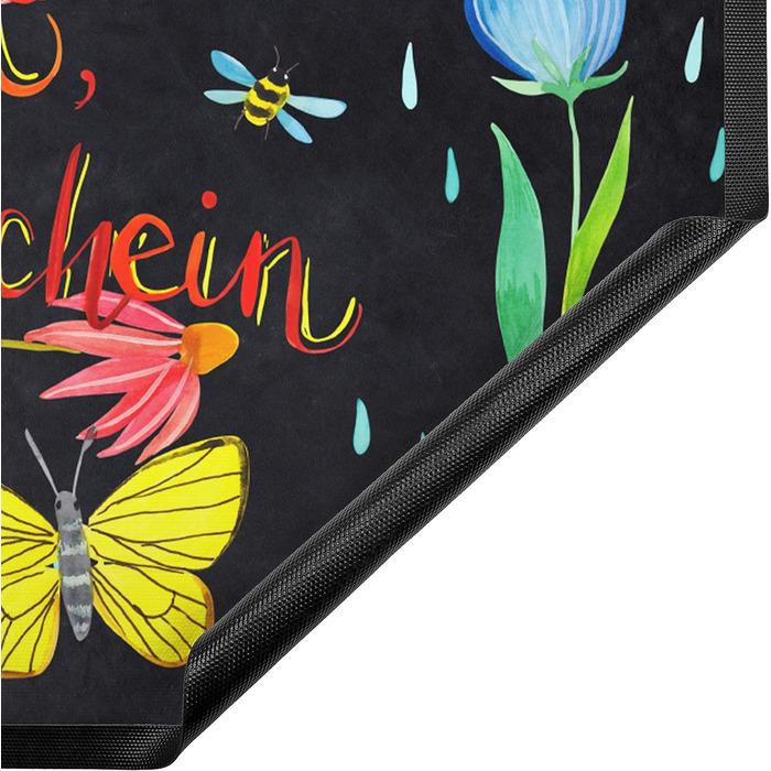 Килимок для дверей Mr. & Mrs. Panda &quotCome In Sunshine&quot 40 x 60 см - Подарунок, Позитивний вислів, Ніч, Килимок для дверей, Мудрість, Мотивація, Килимок для бруду, Прикраса, Килимок для лову бруду, Квіти, Килимок для дверей Чорний 40 x 60 см (Прямо