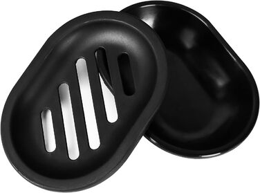 Практична мильниця Topsky в упаковці 2 шт. легко миється, зберігає мило сухим, ідеально підходить для ванної та кухні (чорна)