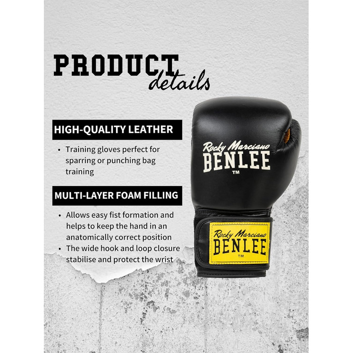 Шкіряні боксерські рукавички BENLEE Evans 12 oz чорні