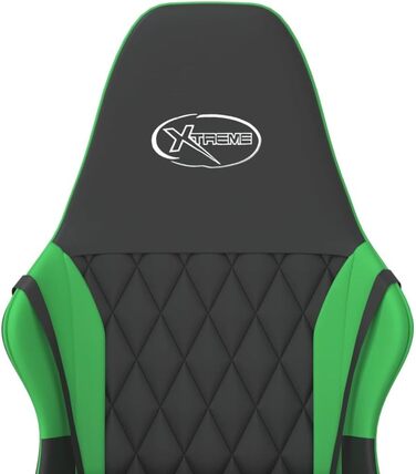 Ігрове крісло INLIFE чорно-зелене зі штучної шкіри, Меблі, Крісла, Ігрові крісла, Зелене, 14,9 кг, 3143778