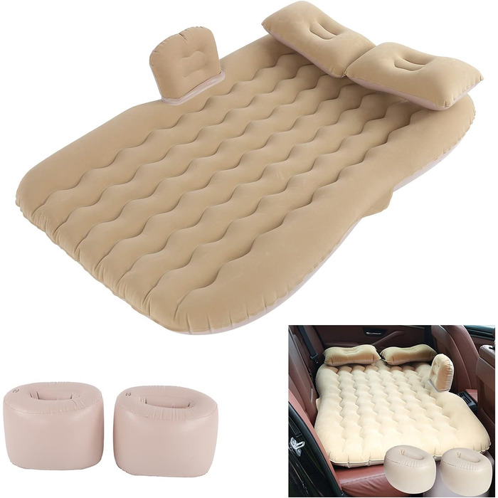 Надувний матрац для автомобіля, Надувний матрац, Надувне ліжко для заднього сидіння автомобіля, Автомобільний надувний матрац, Зручне ліжко для подорожей, Надувний матрац з подушкою-топ, Матрац, Надувне ліжко для кемпінгу та подорожей на свіжому повітрі