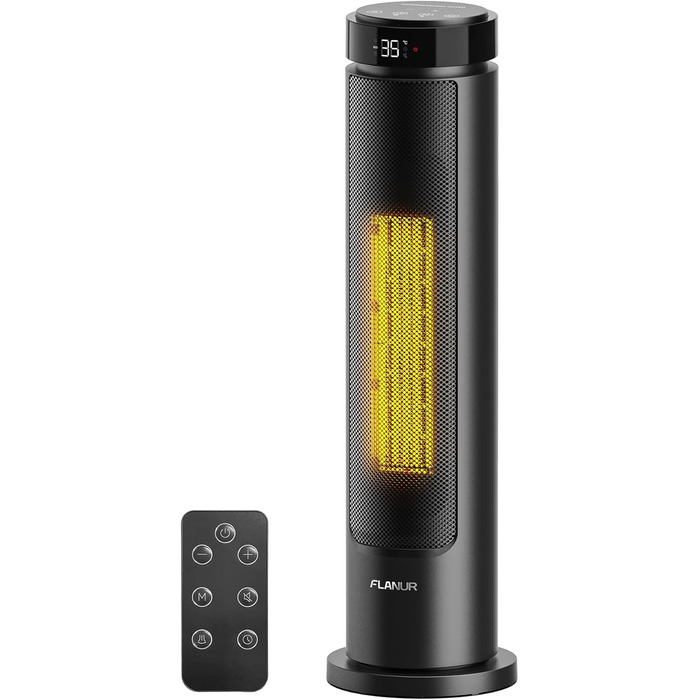 Енергозберігаючий вентилятор-обігрівач, керамічний вентилятор-обігрівач PTC потужністю 2000 Вт, тиха робота 36 дБ, термостат, коливання 70, таймер 12 годин, захист від перегріву та перекидання, електричний обігрівач для використання в приміщенні, 60 см, ч