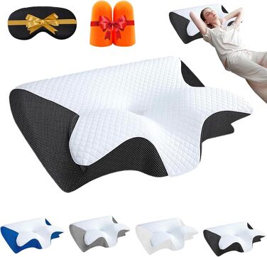 Універсальна подушка Dreamsleepz, подушка Dream Sleepz, ергономічна подушка для шиї, подушка для підтримки шиї, для сну на боці, спині та животі (чорна)