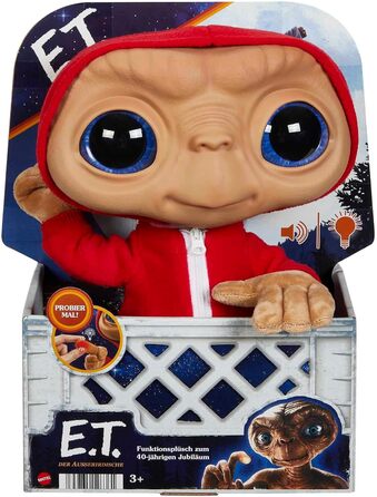 М'яка іграшка Mattel E.T. позаземний 40-річчя, плюшевий ET з підсвіткою та звуками, подарунок для колекціонерів, для дітей від 4 років, багатокольоровий
