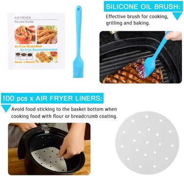 Аксесуари для фритюрниці LooHome, 5 комплектів для Gowise Phillips Cozyna, діаметр 7 дюймів для 3.5 QT