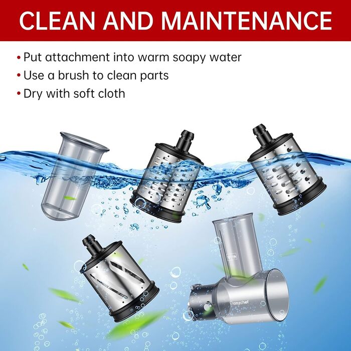 Електрична овочерізка AMZCHEF Аксесуари для повільної соковижималки ZM1501 & GM3001 - ZM1501 Аксесуари - GM3001 Аксесуари - Без машини, тільки аксесуари в комплекті - 3 знімні лопаті барабана