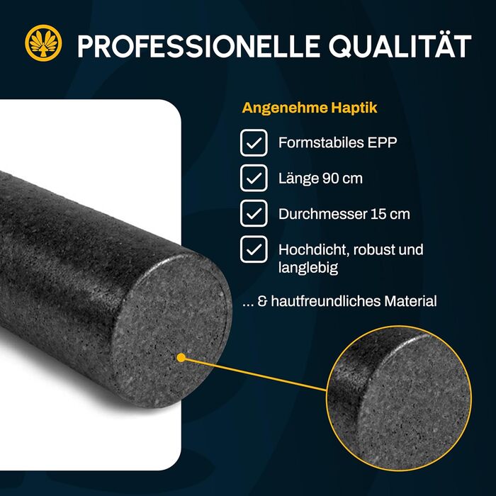 Для активного впливу на мязи, напруження та тригерні точки Масажний ролик для функціонального тренування та самомасажу Фітнес-ролик для спини та ніг 90 см, 90