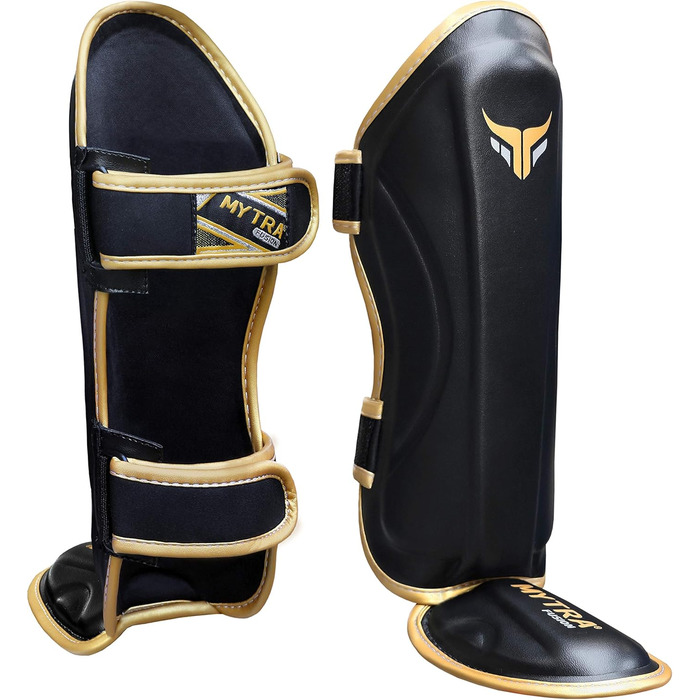 Дитячі щитки для гомілок Mytra Fusion для кікбоксингу, накладки на гомілки для ММА, муай-тай, бойових мистецтв, кікбоксингу, тренувань, чорні XS
