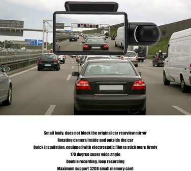 Відеореєстратор з автомобільною камерою в автомобільній камері спереду і ззаду, подвійний відеореєстратор, без підсвічування, нічн
