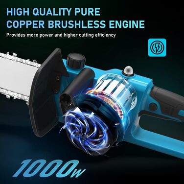 Акумуляторна бензопила сумісна з Makita 18V, 3 IN1 1000W 12 дюймів 10 дюймів 8 дюймів електрична бензопила, запобіжник бензопили автоматичний маслянка акумуляторна пила ручна бензопила садові ножиці (без акумулятора)