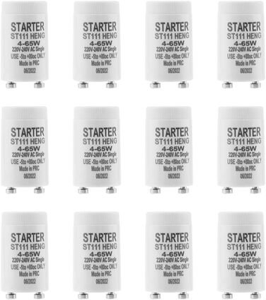 Стартер для люмінесцентних ламп 4-65 Вт стартер longlife ST111 220-240 В стартер для люмінесцентної лампи люмінесцентної лампи, 12 шт.