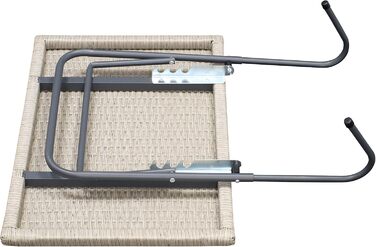 Підвісний балконний столик Roma 60x40 см, металевий каркас сірий поліратан, регулюється в кількох положеннях, ідеально підходить для невеликих приміщень