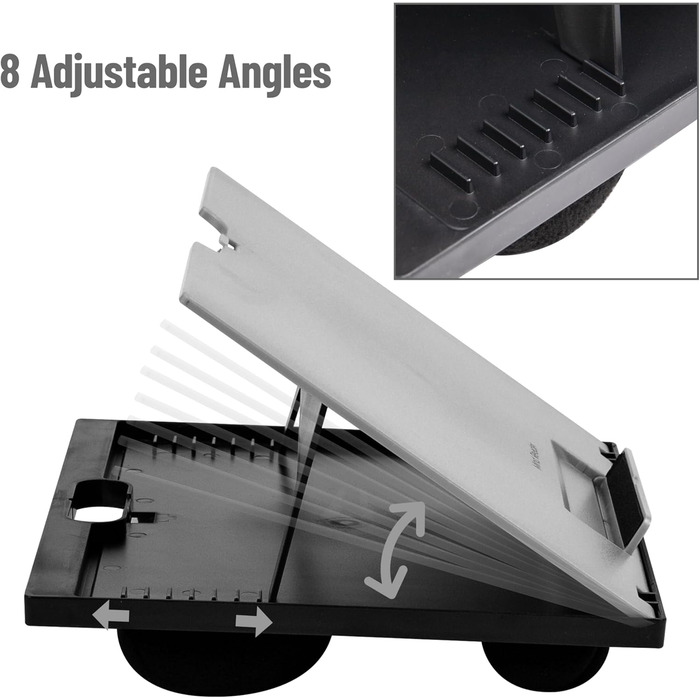 Підставка для ноутбука Комфорт - складана, з подушкою, портативна, для ліжка, гуртожитку, пластик, 37,5 x 27,9 x 18,5 см, сіра