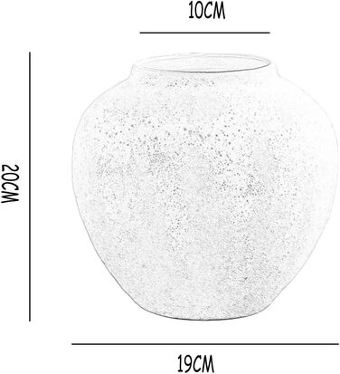 Вінтажна вінтажна керамічна ваза, прикраса для дому, вхід, стільниця з сухими квітами, орнамент керамічного горщика (Ш19Г20см)
