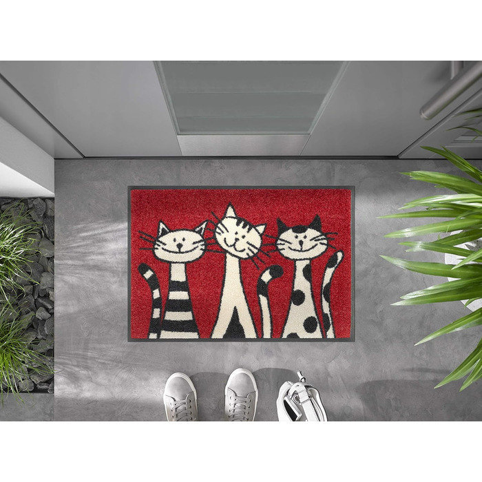 Килимок для дверей, Three Cats, 40x60 см, для використання всередині та зовні приміщень, можна прати
