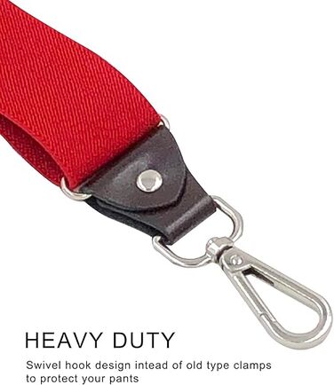 Підтяжки Ausukler Extra Strong 2,5 см з карабін-гачками червоний