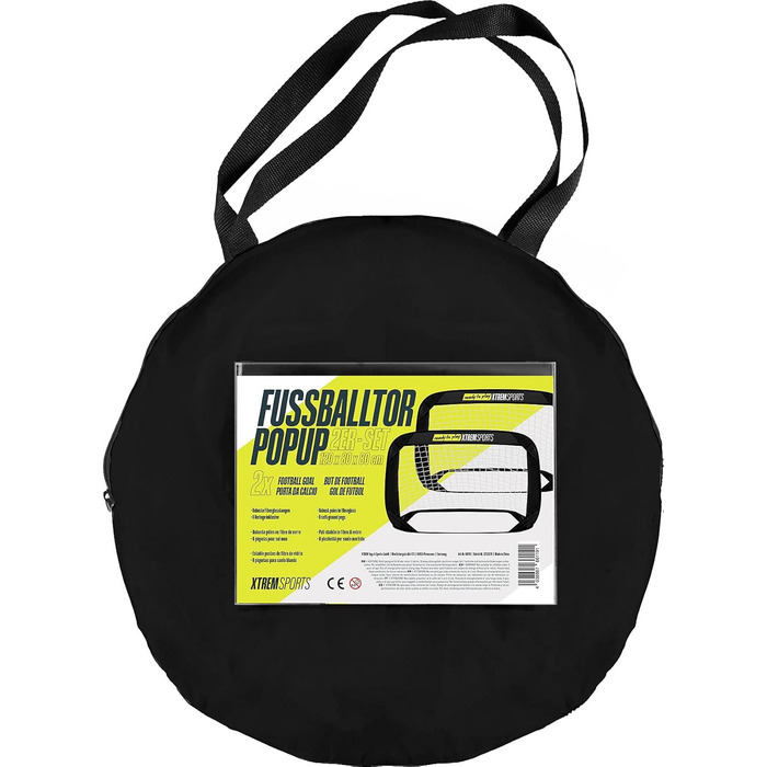 Футбольні ворота XTREM Pop-Up, 2 шт. міцні, стійкі, зручні для транспортування, 120x80x80 см, для дітей та дорослих, для тренувань з футболу на свіжому повітрі