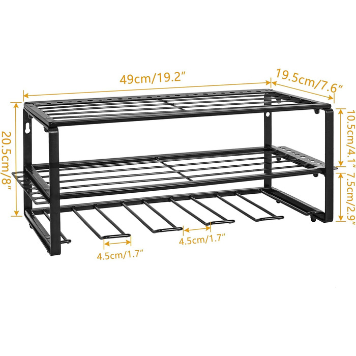 Тримач акумуляторного шуруповерта OUUTMEE Кронштейн для акумуляторної викрутки, органайзери для гаражних інструментів та місця зберігання, настінний кронштейн для вух 66x20x20CM важка металева стійка для інструментів
