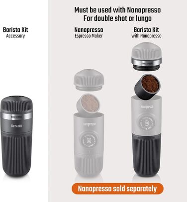 Аксесуар для портативної еспресо-машини Nanopresso. Подвійний еспресо, лунго один розмір чорний