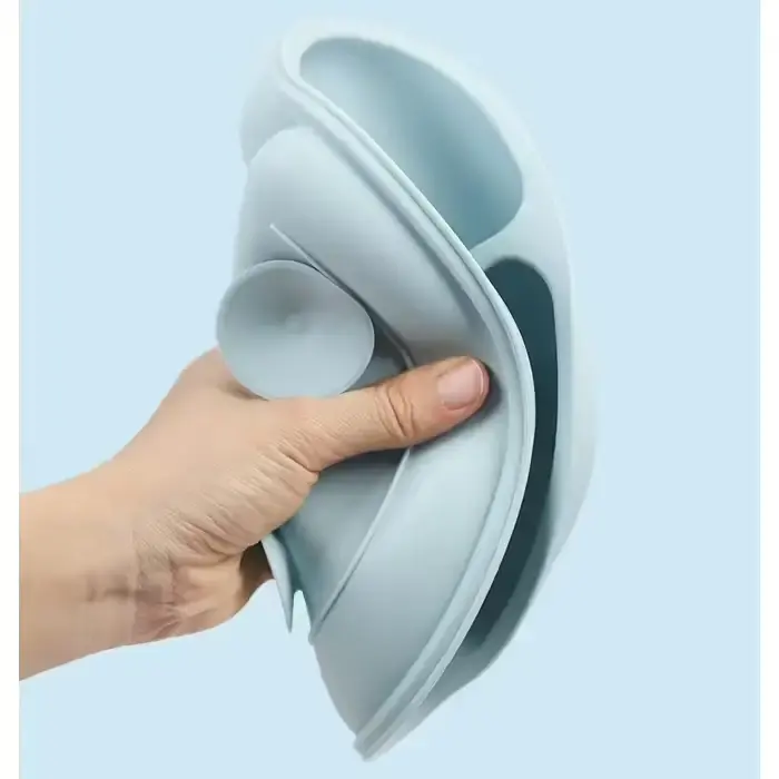 Набір дитячого посуду із силікону Hoidokly 2623254, 9 предметів, сірий