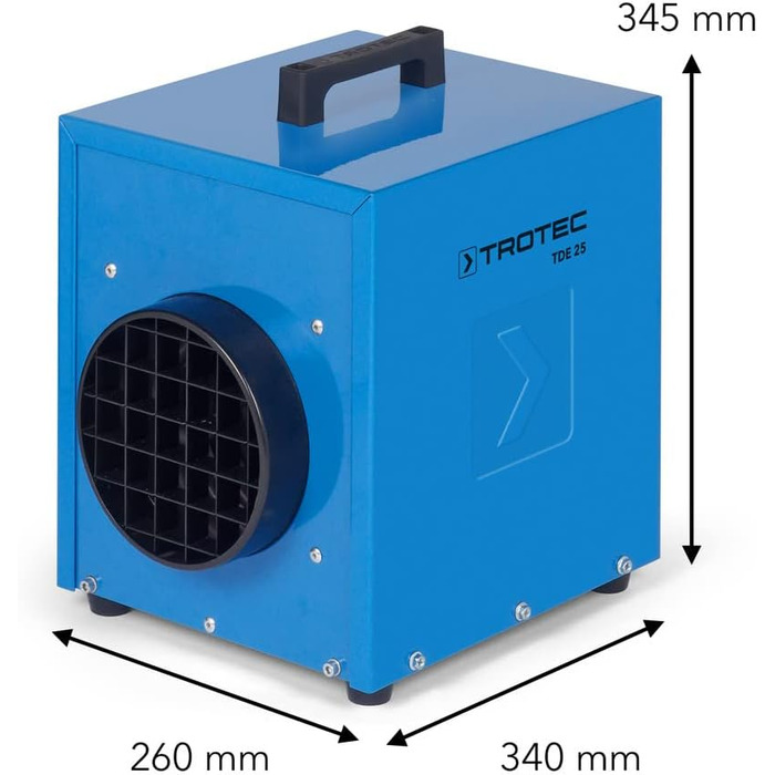 Будівельний обігрівач TROTEC TDE 25 потужність нагріву 3 кВт об&39єм повітря 206 м/год електричний вентилятор для будівельних майданчиків