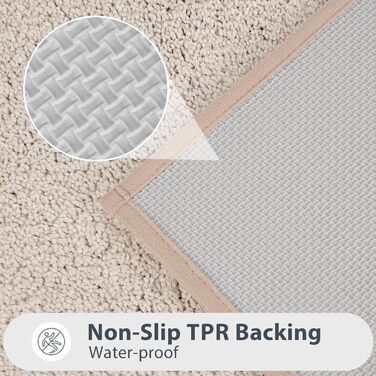 Килимок для ванної кімнати 50 x 76 см, нековзний килимок для ванни, килимок для ванни, що прається, килимок для душу, ванни та підлоги, бежевий 50 x 76 см