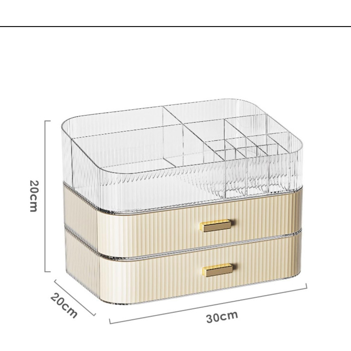Органайзер для макіяжу для туалетного столика, великий настільний органайзер з штабельованими ящиками для косметики, догляду за шкірою, губної помади, палітри, догляду за нігтями, ідеальне місце для зберігання комода та