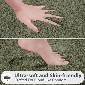 Килимок для ванної кімнати 50 x 76 см, нековзний килимок для ванни, килимок для ванни, що прається, килимок для душу, ванни та підлоги, шавлійно-зелений 50 x 76 см