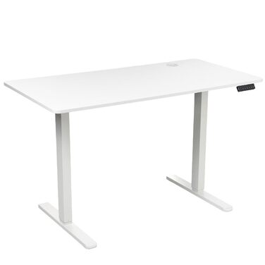 Стіл FlexxPro з регульованою висотою 3 розміри та 2 кольори Безперервна робоча поверхня Включно зі світлодіодною панеллю керування та системою керування кабелями Електричне регулювання та ергономічний 100x60 см, білий