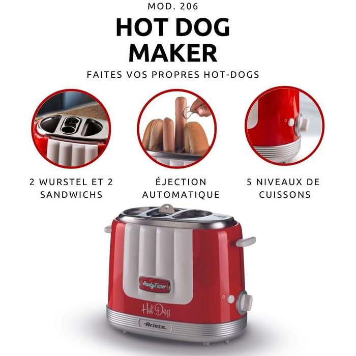 Машина для приготування хот-догів Ariete 206/00 206 Виробник хот-догів