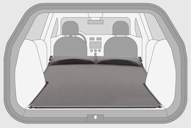 Автомобільний матрац Lescars Самонадувальне ліжко XXL для багажника та заднього сидіння, 180x105x5 см (Автомобільний матрац для універсала, багажника універсала, надувний матрац для)