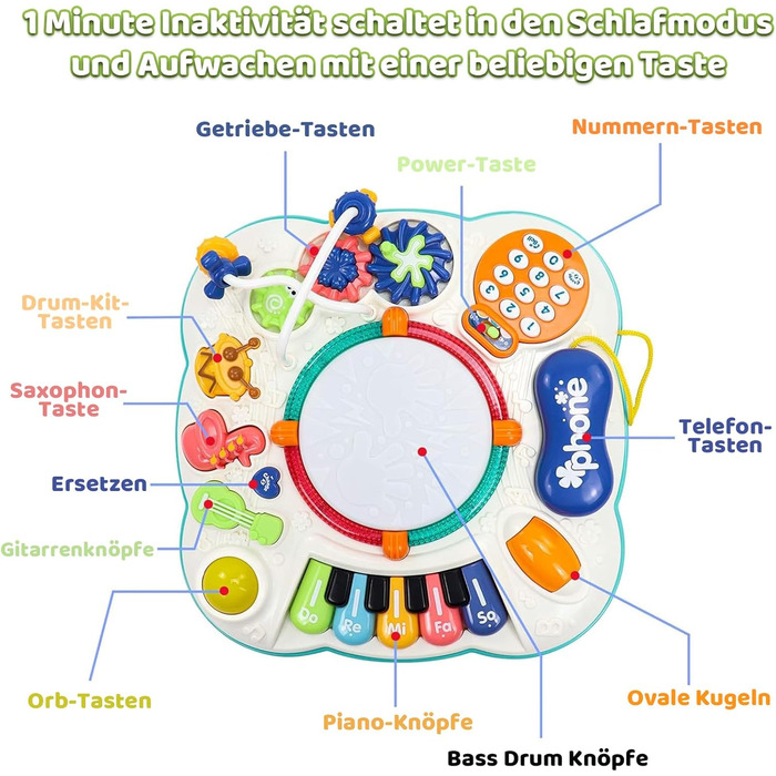 Іграшки від 1 року - Baby Toys Ігровий столик 6 в 1 Дитячі іграшки від 1 2 років 9 місяців Подарунки на день народження від 1 року
