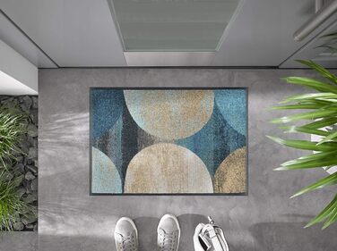 Килимок для дверей, що миється та сушиться, Galaxia 40x60 см, для використання всередині та зовні приміщень, можна прати, бірюзовий 40 x 60 см (прямокутний)